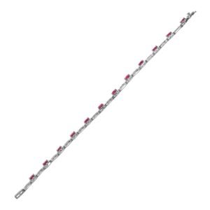 18B028 | 18ct White Gold Natural Diamond And Ruby Bracelet