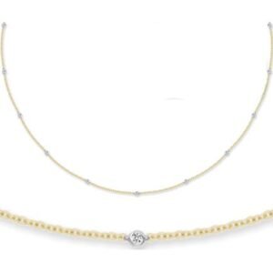 18C002-16 | 18ct White And Yellow Gold Natural Diamond Chain