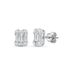 18E227 | 18ct White gold 75pt Natural Diamond stud earrings.