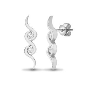 18E296 | 18ct White gold 25pt Natural Diamond drop stud earrings.