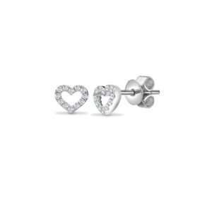 18E395 | 18ct White 0.14ct Natural Diamond Heart Earrings