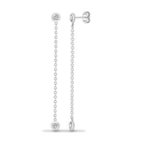 18E452 | 18ct White 0.16ct 2 Natural Diamond Chain Drop Earrings