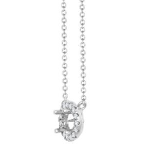LAB18P332-070 | Lab 18ct White Gold 0.15ct Diamond Halo Pendant with 16"-18" Chain Extender set with a 0.70ct G SI1 Diamond