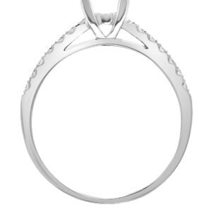 18M768-050 | 18ct White 0.17ct Natural Diamond Semi Set Ring - Holds 0.50ct