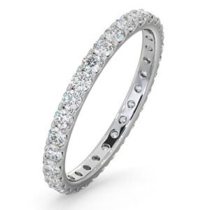 18WFE002-100-GVS | 18ct White Gold Claw Set Full Eternity Ring Natural Diamond 1.00ct G VS