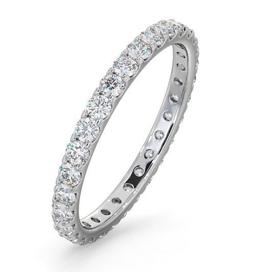 18WFE002-100-HSI | 18ct White Gold Claw Set Full Eternity Ring Natural Diamond 1.00ct H Si