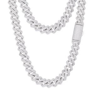 ABB201-22 | 925 Silver CZ Set Cuban Chain 10.0mm