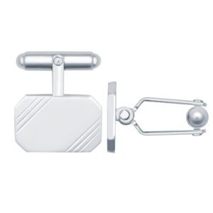 ACL024 | JN Jewellery 925 Silver Diamond Cut Rectangular Cufflinks Swivel Backs
