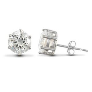 AES053 | 925 Silver 6mm Cubic Zirconia Stud Earrings