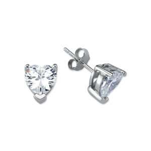 AES054C | 925 Siver 8mm Heart Shape CZ Stud Earrings