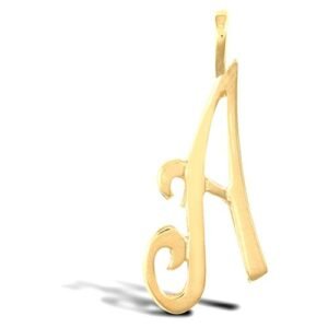 JIN002-A | 9ct Yellow Gold Polished Script Initial Pendant