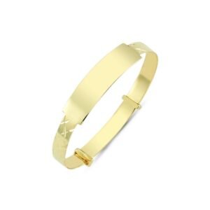 JKB079 | 9ct Yellow Gold Childrens / baby Id Expanding Bangle