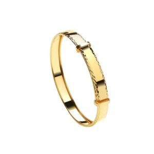 JKB109C | 9ct Yellow Gold Childs 5mm Diamond Cut Expandable Bangle