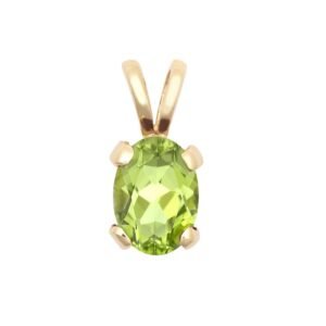 JPD603 | 9ct Yellow Gold 7x5 Peridot Pendant