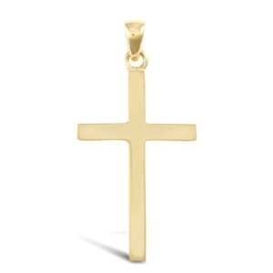 JPX003 | 9ct Yellow Gold Plain Solid Cross