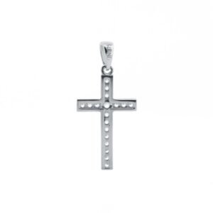 JPX151 | 9ct White Gold Channel Set CZ Cross