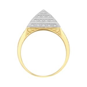 JRN578 | 9ct Yellow Gold CZ Set Pyramid Ring