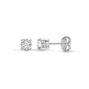 PLE001-050 | Platinum 950 0.50ct 4 Claw Natural Diamond Solitaire Stud Earrings