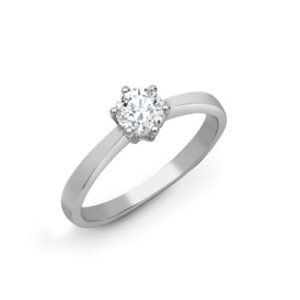 PTR004-025-GSI1 | 18ct White Gold 25pts Solitaire Natural Diamond Ring