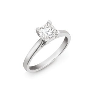 PTR006-025-GSI1 | Platinum 25pts Solitaire Natural Diamond Wed-fit Ring