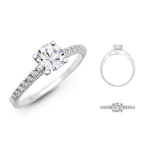 PTR768-050-JI1 | 950 Platinum 0.17ct Natural Diamond Semi Set Ring - Holds 0.50ct